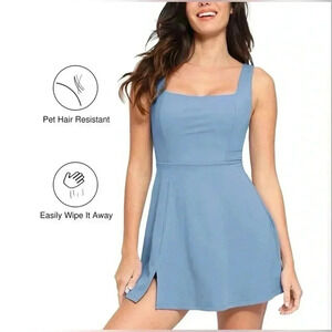 POPILUSH Shapewear Dress Square Neck Workout (pockets on the inner short)